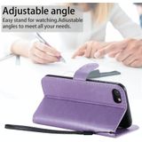 For iPhone 7 / 8 / SE 2020 Cat Bee Embossing Pattern Shockproof Horizontal Flip Leather Case with Holder & Card Slots & Wallet(Purple)