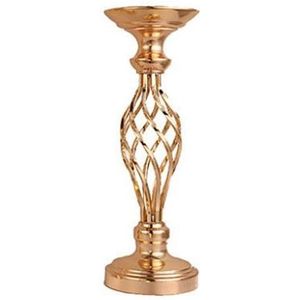 Gold Plated Wrought Iron Candlestick Window Wedding Props Decoration  Size:40cm