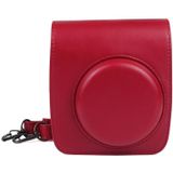 Solid Color PU Camera Bag with Shoulder Strap for Fujifilm Instax mini 90(Red)