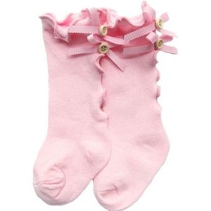 Baby Cute High Knee Fungus Lace Bow Socks  Size:XL(Pink)