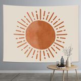 Thick Farbic Tapestry Exaggerated Abstract Style Home Decoration Hanging Background Covering Cloth  Size: 200x150cm(Sun Moon 04)