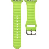 Siliconen horlogeband met n kleur voor Apple Watch Series 7 41 mm / 6 & SE & 5 & 4 40 mm / 3 & 2 & 1 38 mm (helder groen)