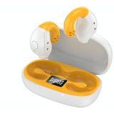 R18 LED digitaal display draadloze oorclip Ruisonderdrukkende Bluetooth-headset (wit geel)