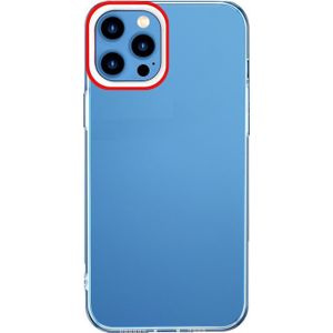 Transparante siliconencase voor iPhone 12/12 pro (rood en wit)