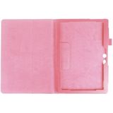 Litchi Texture Horizontal Flip Solid Color Leather Case with Holder for Lenovo TAB 2 A10-30 X30F & TAB 2 A10-70F  10.1 inch(Pink)