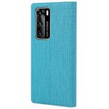 For Huawei P40 ViLi DMX-54 Shockproof TPU + PU Leather View Window Magnetic Attraction Horizontal Flip Protective Case with Card Slots & Holder & Sleep / Wake-up(Blue)