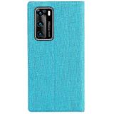 For Huawei P40 ViLi DMX-54 Shockproof TPU + PU Leather View Window Magnetic Attraction Horizontal Flip Protective Case with Card Slots & Holder & Sleep / Wake-up(Blue)