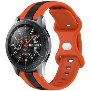 Voor Samsung Galaxy Watch 46 mm 22 mm vlindergesp tweekleurige siliconen horlogeband (oranje + zwart)