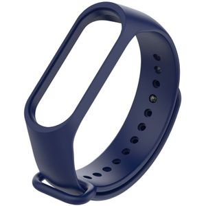Bracelet Watch Silicone Rubber Wristband Wrist Band Strap Replacement for Xiaomi Mi Band 3(Navy Blue)