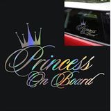 Princess Baby Pattern Car Decal Reflective Laser Vinyl Car Sticker  Size: 16.5x10.9cm(Laser)