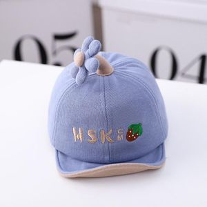 MZ9947 Cartoon Three-dimensional Little Flower Baby Peaked Cap Embroidery Baby Hat  Size: 46cm (Adjustable)(Blue)