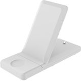H6 3 in 1 Portable Folding Wireless Charger for iPhone + iWatch + AirPods(White)