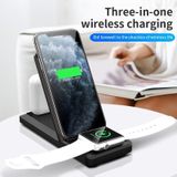 H6 3 in 1 Portable Folding Wireless Charger for iPhone + iWatch + AirPods(White)