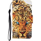 For Samsung Galaxy A01 Colored Drawing Pattern Horizontal Flip Leather Case with Holder & Card Slots & Wallet & Lanyard(Yellow Leopard)