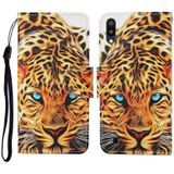 For Samsung Galaxy A01 Colored Drawing Pattern Horizontal Flip Leather Case with Holder & Card Slots & Wallet & Lanyard(Yellow Leopard)