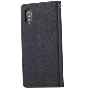 MERCURY GOOSPERY FANCY DIARY for  iPhone X / XS  Cross Texture Horizontal Flip Leather Case with Card Slots & Wallet & Holder(Grey)