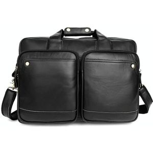 9914 Large-Capacity Men Laptop Bag One-Shoulder Business Briefcase(Black)