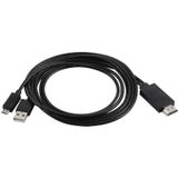 1.8m Multi Use Micro USB MHL to HDMI HDTV Adapter Cable  Support 1080P Full HD Output  For Galaxy S6 / S IV / i9500 / Galaxy Note III / N9000 / Galaxy SIII / i9300 / Galaxy Note II / N7100(Black)