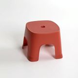 2 PCS Household Bathroom Row Stools Plastic Stools Thickened Low Stools Square Stools Small Benches  Colour: Retro Red Children