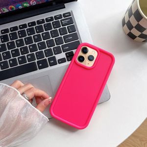 Voor iPhone 11 Pro Max schokbestendig frame Frosted TPU telefoonhoes (roze rood)