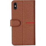 For iPhone XR GEBEI Top-grain Leather Horizontal Flip Protective Case with Holder & Card Slots & Wallet & Photo Frame(Brown)