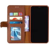 For iPhone XR GEBEI Top-grain Leather Horizontal Flip Protective Case with Holder & Card Slots & Wallet & Photo Frame(Brown)