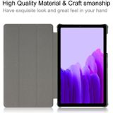 For Samsung Galaxy Tab A7 Lite T225 Custer Pattern Pure Color Horizontal Flip Leather Case with Three-folding Holder(Dark Blue)