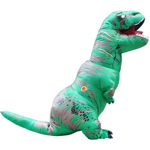 Opblaasbare dinosaurus volwassen kostuum Halloween opgeblazen Dragon kostuums partij carnaval kostuum voor vrouwen Men(Green)