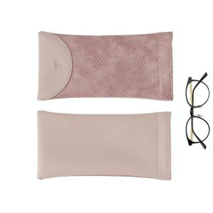 3 PCS Snake Print PU Elastic Leather Sunglasses Bag  Myopia And Presbyopic Glasses Bag(Pink)