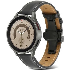 Voor Samsung Galaxy Watch5 40 mm / 44 mm vlindergesp lederen horlogeband