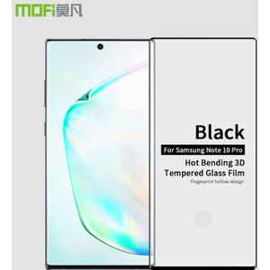 MOFI 9H 3D Explosion Proof Thermal Bending Full Screen Covered With Tempered Glass Film for Galaxy note10+(Black)