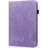 Kant bloem embossing patroon horizontale flip lederen tas met houder & kaart slots & portemonnee en fotolijst & slaap / weks-up functie voor ipad 9.7 2018 / 9.7 2017 / AIR 2 / AIR (PAARS)