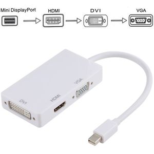 Mini DP to HDMI + DVI + VGA Rectangle Multi-function Converter  Cable Length: 28cm(Black)