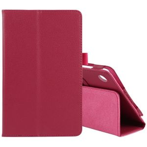 For Lenovo Tab M7 Litchi Texture Solid Color Horizontal Flip Leather Case with Holder & Pen Slot(Rose Red)