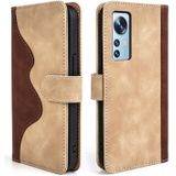 Voor Xiaomi 12 Stiksel Horizontale flip lederen telefoonhoesje