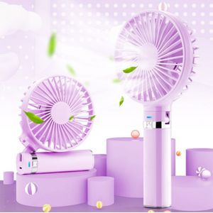 S2 Portable Foldable Handheld Electric Fan  with 3 Speed Control & Night Light (Purple)