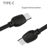 awei CL-62 2 in 1 2.5A USB-C / Type-C Charging + Transmission Aluminum Alloy Double-sided Insertion Data Cable  Length: 1m (Black)