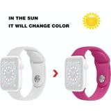 Discoloration in Sun Silicone Replacement Watchband For Apple Watch Series 7 & 6 & SE & 5 & 4 44mm  / 3 & 2 & 1 42mm(White Change Rose Pink)