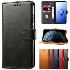 For Samsung Galaxy S21 5G GUSSIM Business Style Horizontal Flip Leather Case with Holder & Card Slots & Wallet(Black)