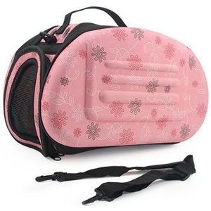 Portable Cats Handbag Foldable Travel Bag Puppy Carrying Mesh Shoulder Pet Bags(Pink)