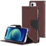 GOOSPERY FANCY DIARY Cross Pattern Horizontal Flip Leather Case with Holder & Card Slots & Wallet For iPhone 13(Brown)