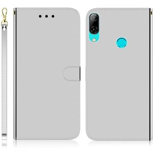 For Huawei P Smart (2019) Imitated Mirror Surface Horizontal Flip Leather Case with Holder & Card Slots & Wallet & Lanyard(Silver)