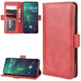 Wallet Stand Leather Cell Phone Case for NOKIA 6.2?with Wallet & Holder & Card Slots(Red)