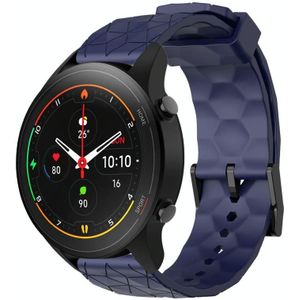 Voor Xiaomi MI Watch S1 Pro 22 mm voetbalpatroon effen kleur siliconen horlogeband