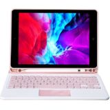 YT11B-A Detachable Candy Color Bluetooth Keyboard Leather Case with Touch Pad & Pen Slot & Holder for iPad Pro 11 inch 2021 (Pink)