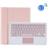 YT11B-A Detachable Candy Color Bluetooth Keyboard Leather Case with Touch Pad & Pen Slot & Holder for iPad Pro 11 inch 2021 (Pink)