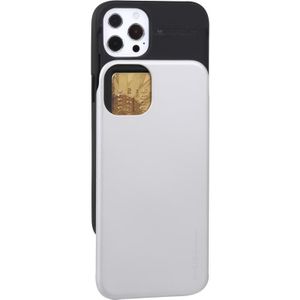 Goosspery Sky Dia Bumper TPU + PC Sliding Back Cover Beschermend Case met kaartsleuf voor iPhone 13 Pro (Silver)