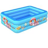 Household Indoor and Outdoor Ice Cream Pattern Children Square Inflatable Swimming Pool  Size:210 x 135 x 55cm  Color:Blue