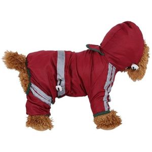 Waterdichte jas kleding modehuis dier regenjas puppy hond kat hoodie regenjas  maat: S (rood)