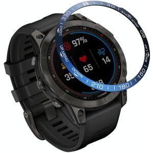 Smartwatch Dial Bezel Ring Cover voor Garmin Fenix 7 (Blue Ring White Characters)